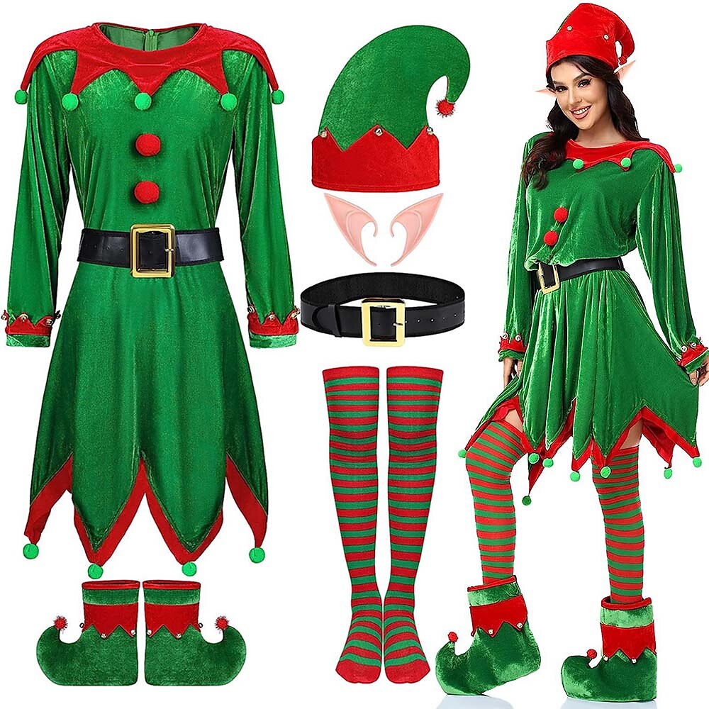 Elf Ausgefallenes Weihnachtskleid Santa Anzüge Cosplay Kostüme Herren Damen Jungen Mädchen Weihnachten Silvester Heiligabend Weihnachten Kinder Erwachsene Weihnachten Silvester Kostüm Lightinthebox