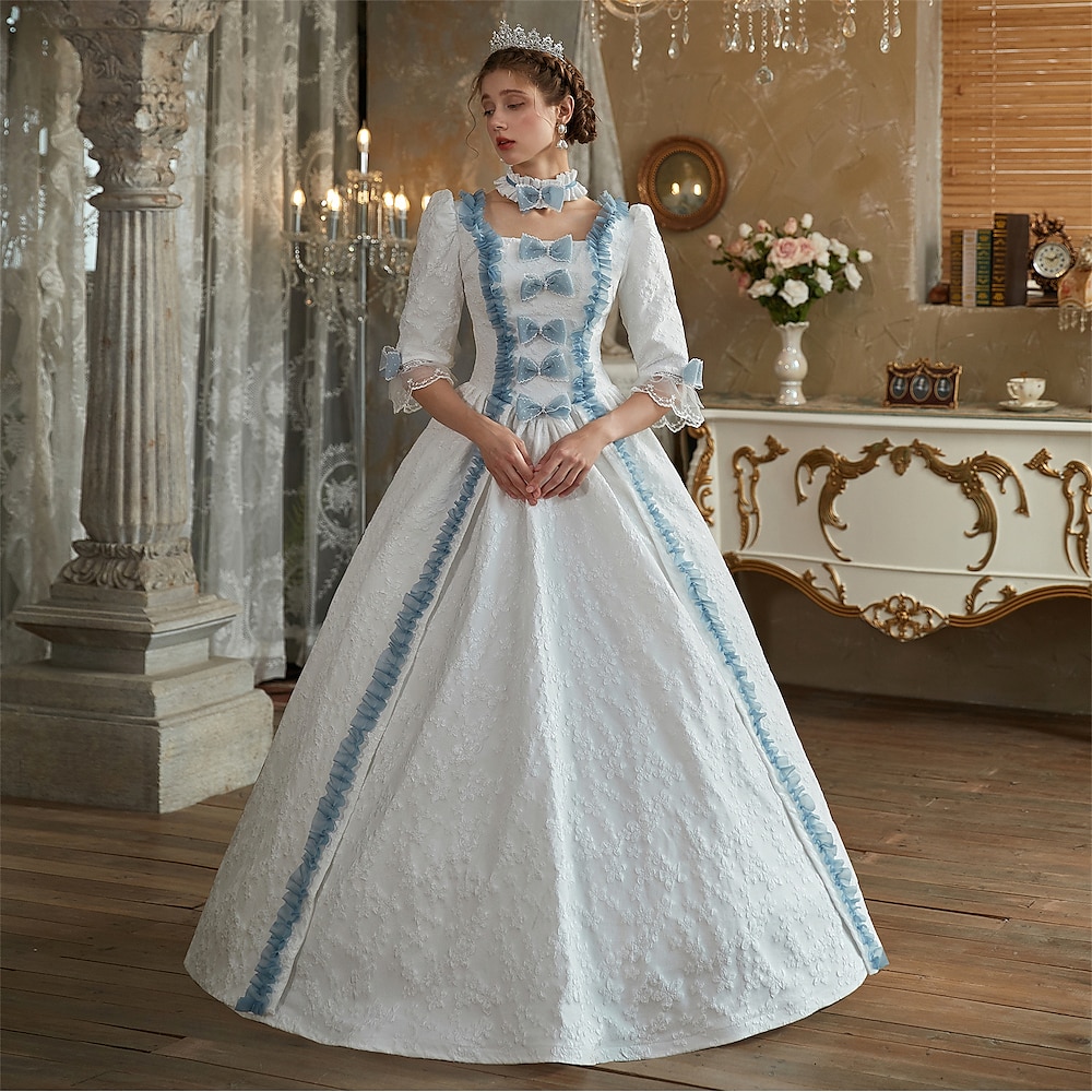 Rokoko Viktorianisch Vintage inspiriert Kleid Cosplay Perücken Partykostüm Prinzessin Shakespeare Damen Feste Farbe Ballkleid Halloween Karneval Valentinstag Party Abendgesellschaft Maskerade Lightinthebox