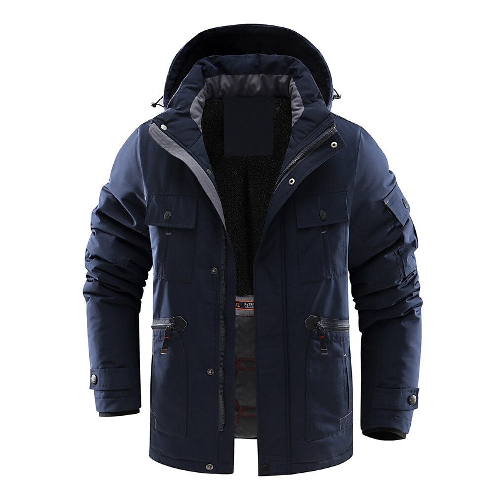 Herren Wanderjacke Winter Draussen warm Windundurchlässig Jacke Winterjacken Windbreaker-Jacke Reisen Schwarz Marinenblau Lightinthebox