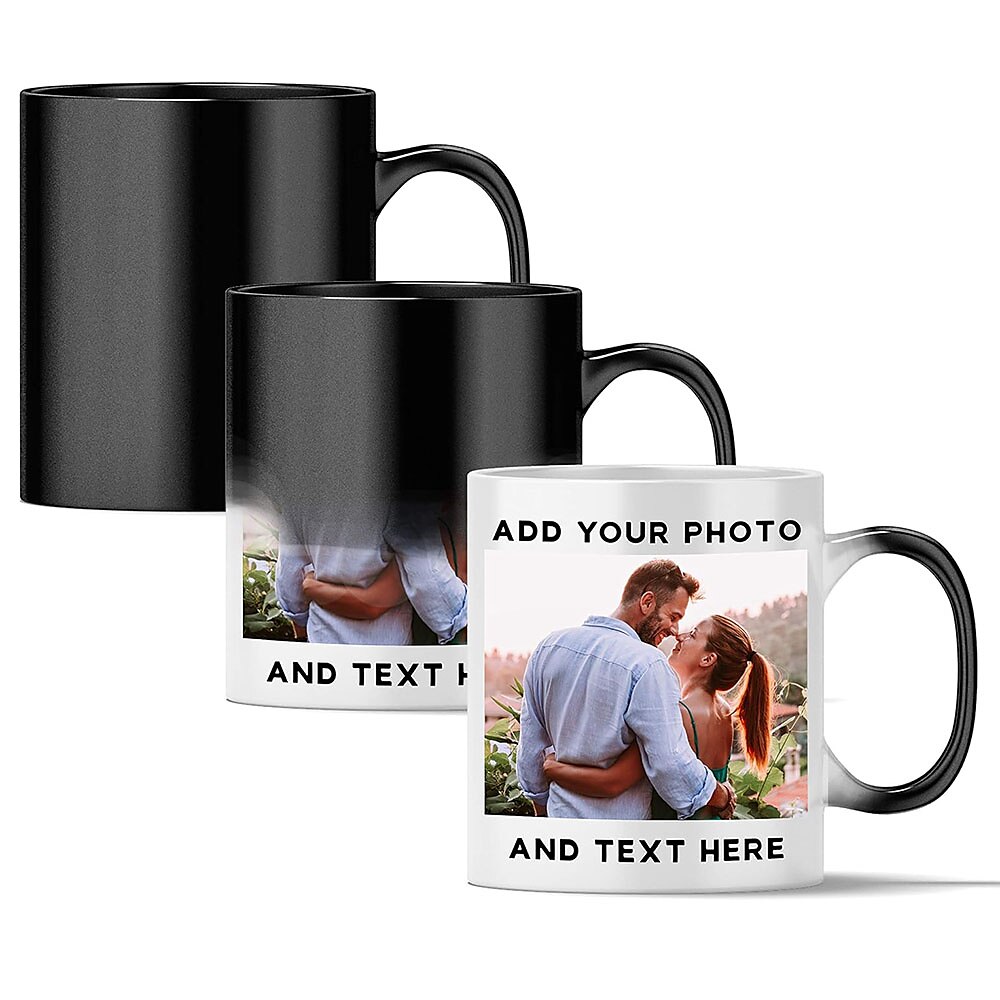 personalisierter Zauberbecher, individuell gestalteter Foto-Weihnachtsgeschenkbecher, wärmeempfindlicher Becher, farbwechselnder Keramikbecher, Weihnachtstasse, Kaffeebecher mit Bild, Logo, Text, Lightinthebox