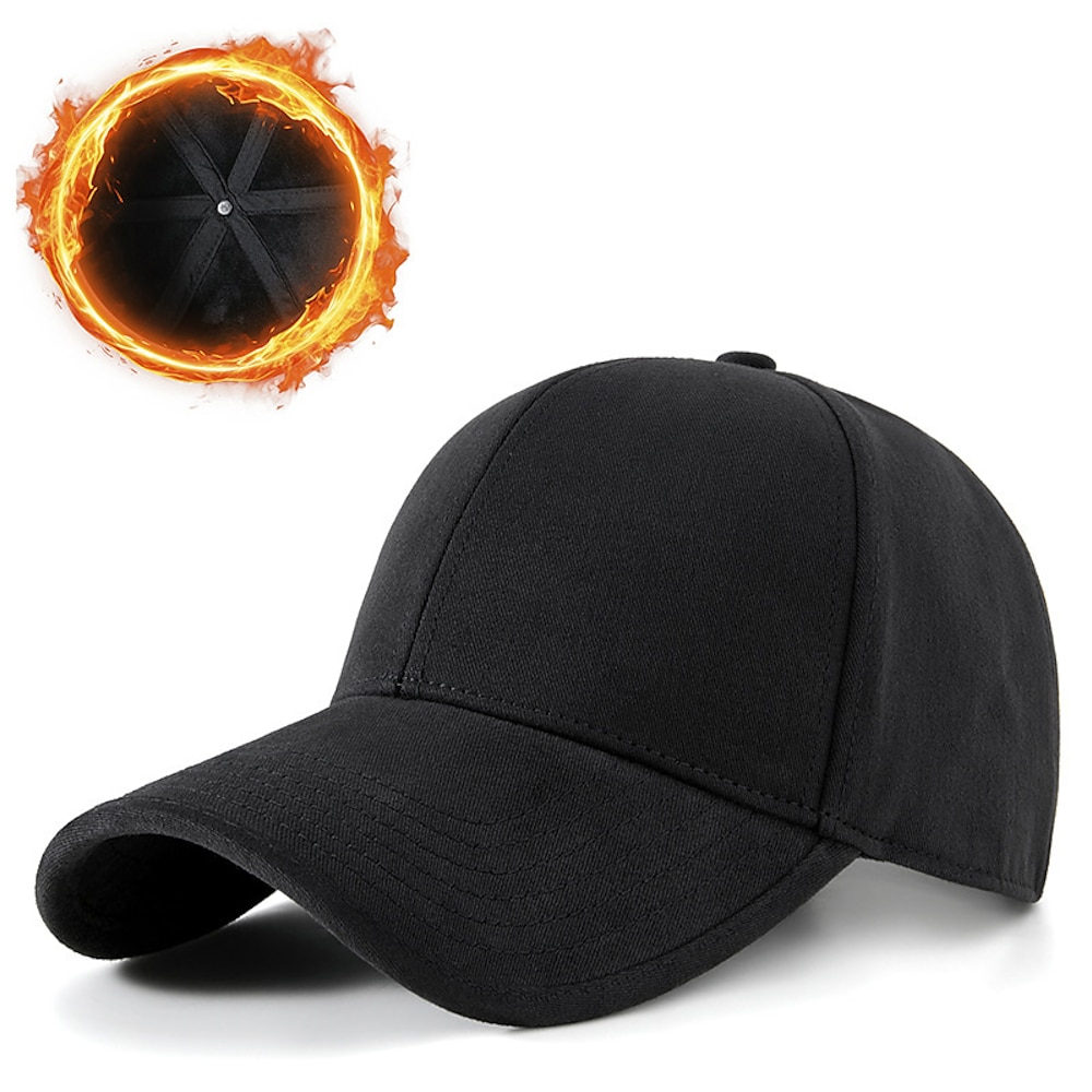 Herren Cap Basecap Sonnenhut Kappe Schwarz Dunkel Blau Polyester Modisch Brautkleider schlicht Strasse Täglich Feste Farbe warm Fleece-Futter Einstellbar Windundurchlässig Lightinthebox