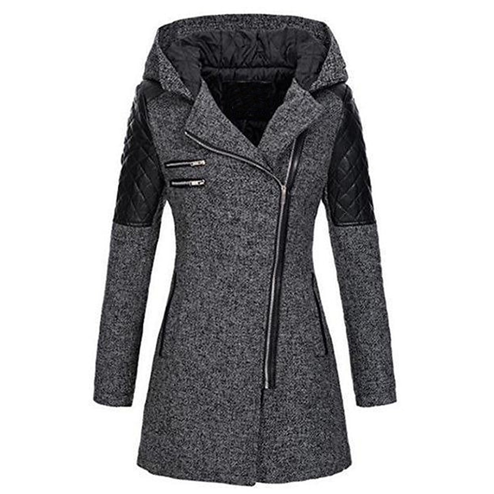 Damen Mantel Trenchcoat Strasse Freizeitskleidung Urlaub Herbst Winter Lang Mantel Regular Fit warm halten Atmungsaktiv Stilvoll Brautkleider schlicht Streetstyle Jacken Langarm Glatt Mit Taschen Lightinthebox