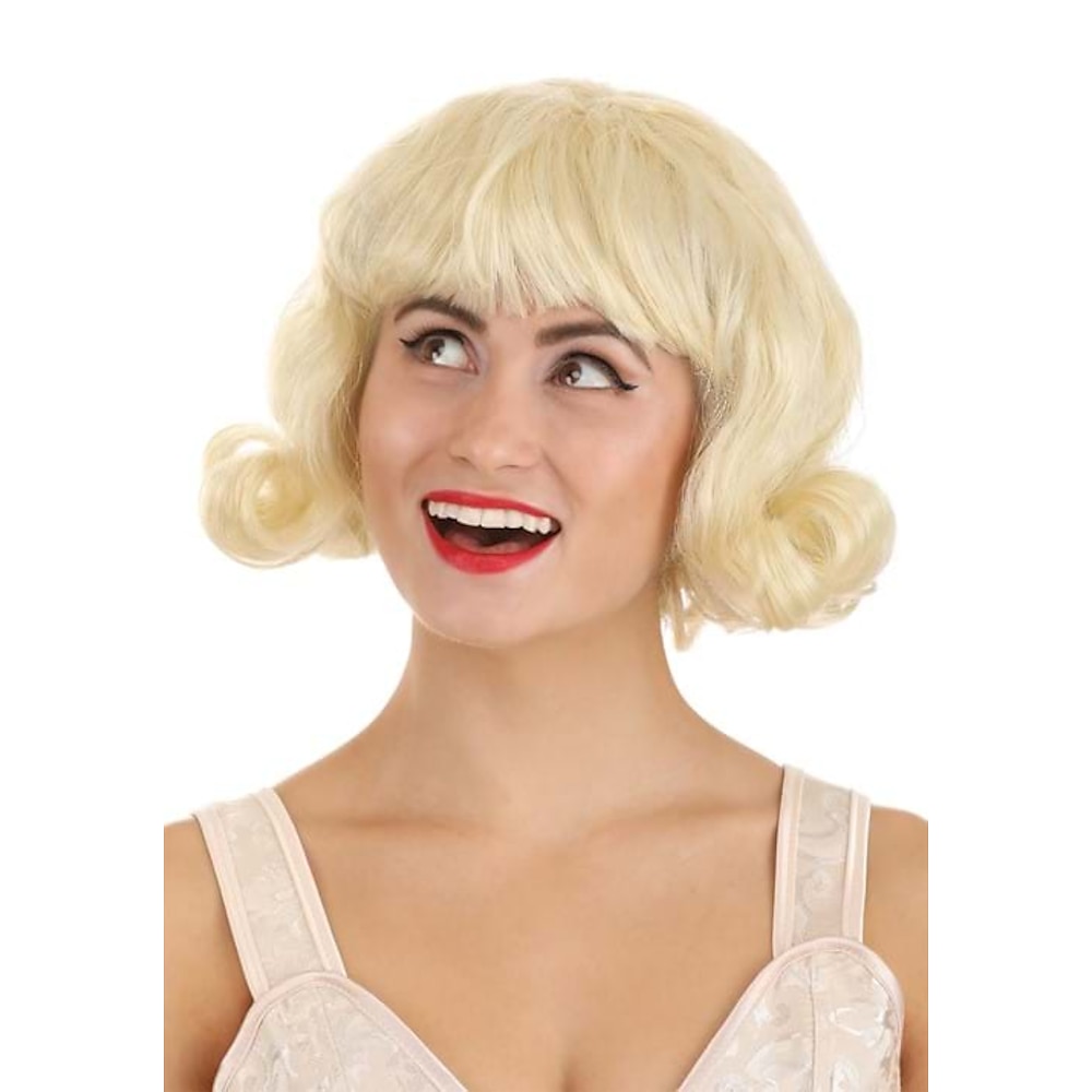 kurze blonde 50er Jahre Perücke für Damen Karneval Cosplay Party Perücken Lightinthebox