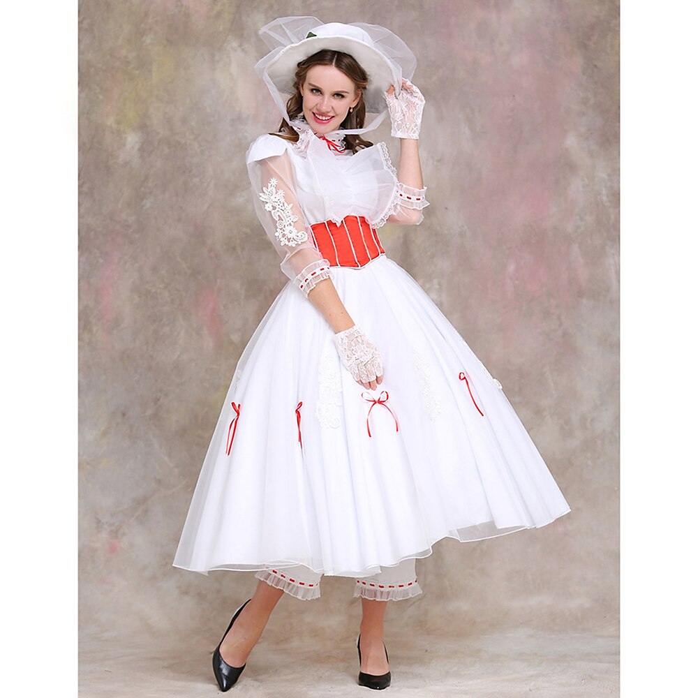 Mary Poppins Kleid Cosplay Kostüm Damen Film Cosplay Kostüme Maskerade Party Lightinthebox