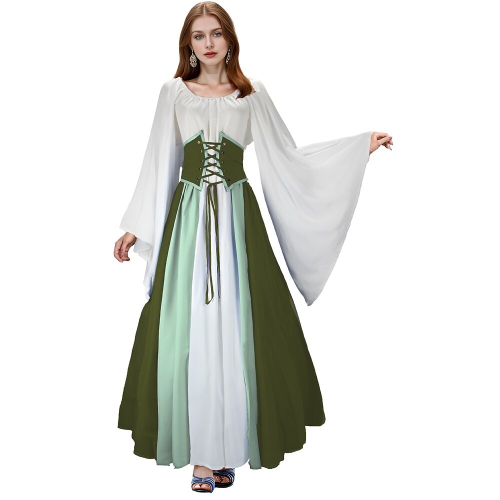 Mittelalterlich Renaissance Cocktailkleid Vintage-Kleid Ballkleid Outlander Elfen Damen Halloween LARP Ren Faire Festival Kleid Lightinthebox