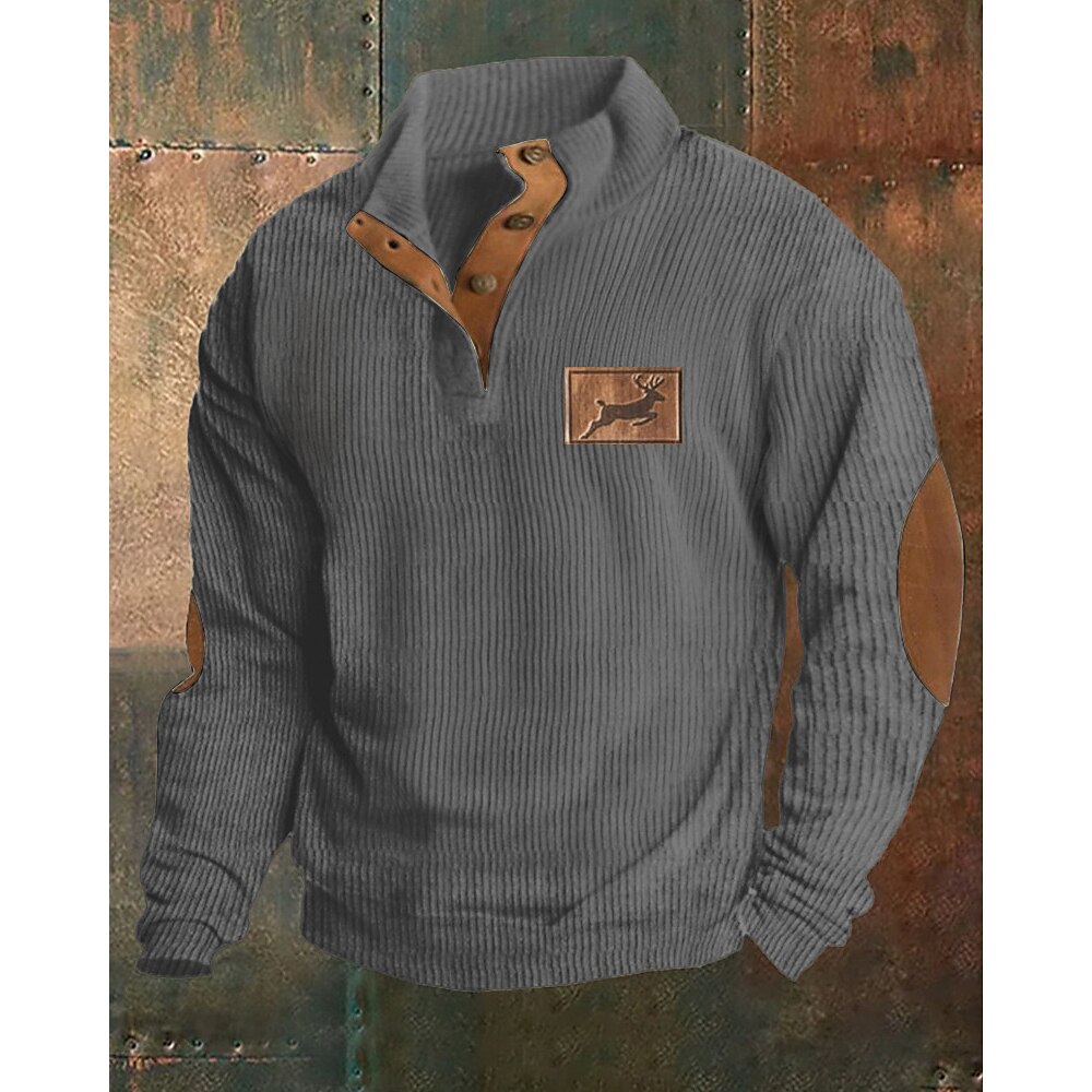 Herren Sweatshirt Pullover Schwarz Grün Khaki Grau Stehkragen Farbblock Patchwork Sport Natur Täglich Festtage Polyester Strassenmode Basic Brautkleider schlicht Frühling Herbst Bekleidung Lightinthebox