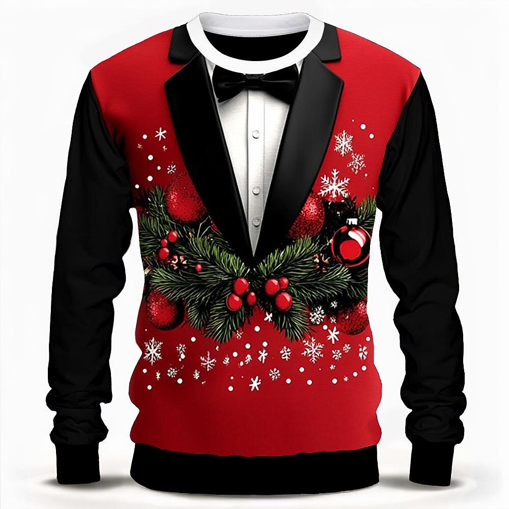 Weihnachten Herren Fröhliche Weihnachten Sweatshirts Pullover Sweatshirt Pullover Langarm Sweatshirt Rundhalsausschnitt Modisch Täglich Party 3d Drucken Party Weihnachten Festtage Rundhalsausschnitt Lightinthebox