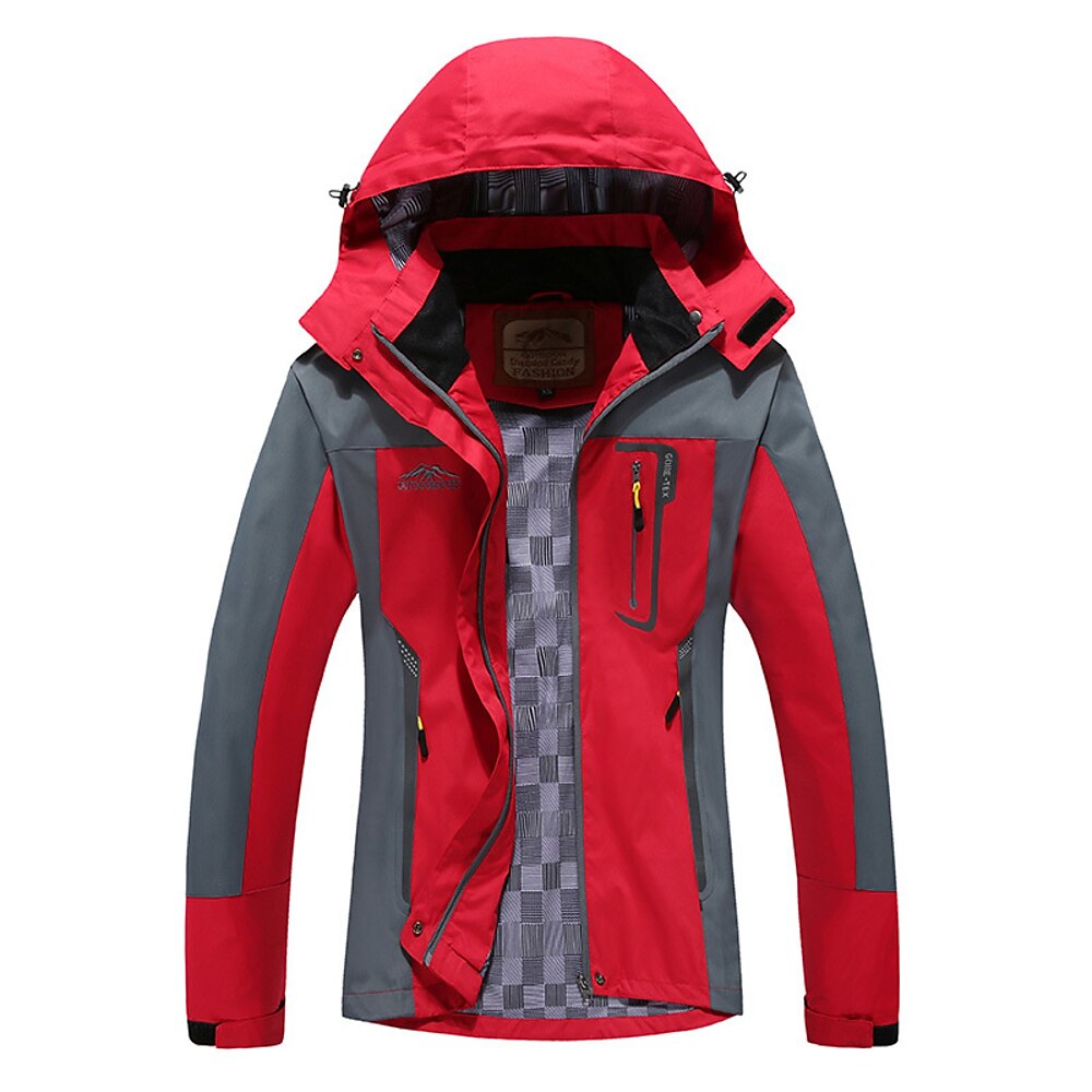 Damen Soft Shell Jacke Wanderjacke Draussen Farbblock Windundurchlässig Wasserdicht Windbreaker-Jacke Reisen Rot Blau Grün Rosenrot Lightinthebox