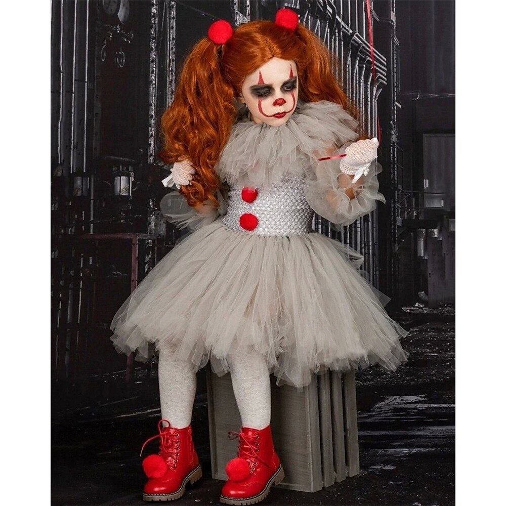 kinderkleidung Mädchen Kleid Cosplay-Kleid Cosplay Kostüm Feste Farbe Ärmellos Leistung Party Halloween Party Gitter Prinzessin Cosplay-Kostüm Halloween-Custome Polyester Knielang A Linie Kleid Lightinthebox