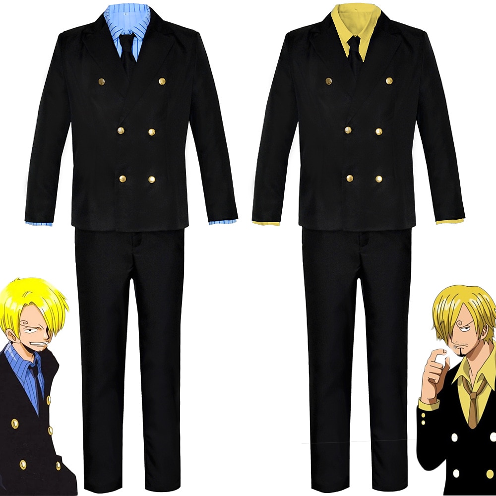 Einteiler Sanji Anime Cosplay Kostüm Maskerade Cosplay-Anzüge Maskerade Mantel Bluse Hose Für Herren Erwachsene Lightinthebox