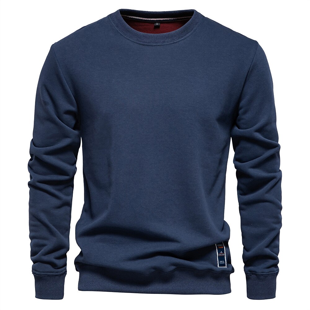 Herren Sweatshirt Pullover Schwarz Armeegrün Rote Marineblau Blau Rundhalsausschnitt Glatt Sport Natur Täglich Festtage Strassenmode Cool Brautkleider schlicht Frühling Herbst Bekleidung Lightinthebox