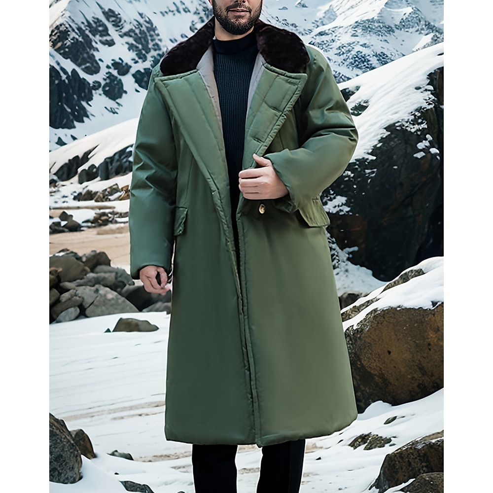 Herren Wintermantel Fleecejacke für Wanderer Baumwolle Winter Draussen warm Windundurchlässig Kratzfest Reißfest Oberbekleidung Reisen Grün Lightinthebox