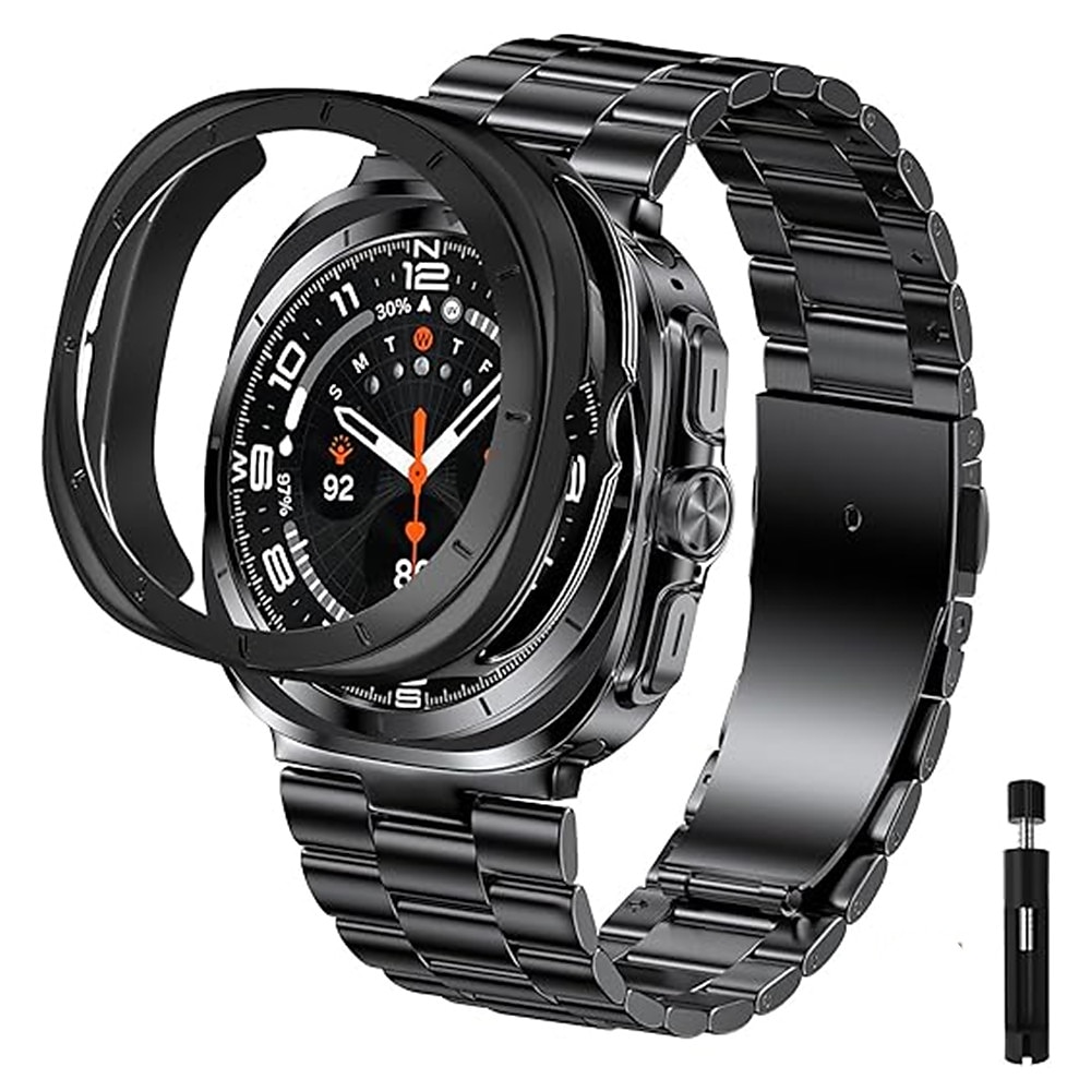 Uhrenarmband für Samsung Galaxy Watch 7/6/5/4 40/44mm, Watch 5 Pro 45mm, Watch 6 Classic 43/47mm, Watch 4 Classic 42/46mm Ultra ansehen Edelstahl Ersatz Gurt mit Entfernungswerkzeug Verstellbar Lightinthebox