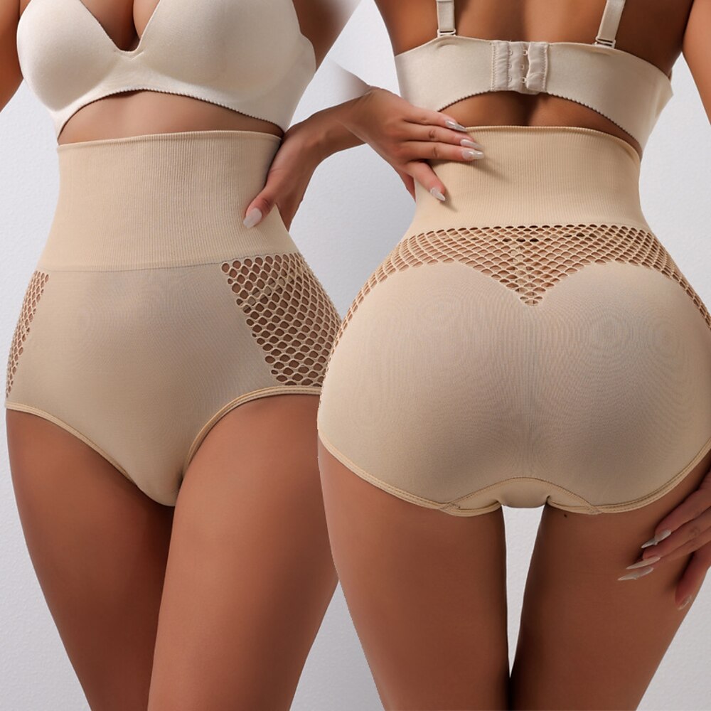 Damen-Mesh-Bauchkontroll-Tanga-Shapewear für Frauen, hohe Taille, formende Unterwäsche, nahtlose Body-Shaper-Höschen, Hüfthalter, Home-Outfits Lightinthebox