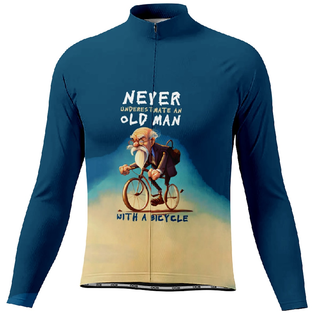 Herren Radtrikot fahrradbekleidung Fahrradtrikot Langarm Winter Fahhrad T-Shirt Trikot mit 3 Gesäßtaschen MTB Mountain Atmungsaktiv Schnelltrocknend Anatomisches Design Schweißtransportierend Lightinthebox