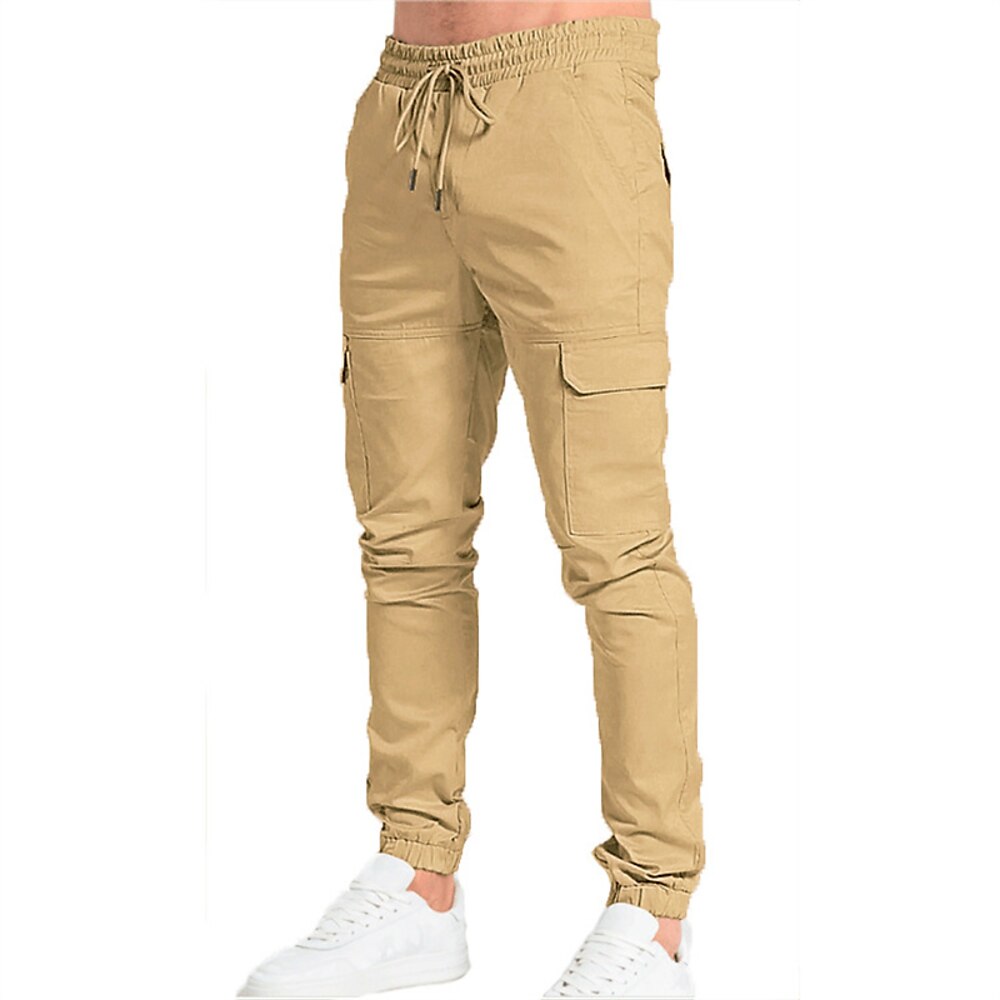 Herren Cargohose Cargohosen Hose Hosen Cargo-Jogginghose Kordelzug Elastische Taille Multi Pocket Glatt tragbar Outdoor Täglich Campen und Wandern Modisch Klassisch Schwarz Armeegrün Lightinthebox