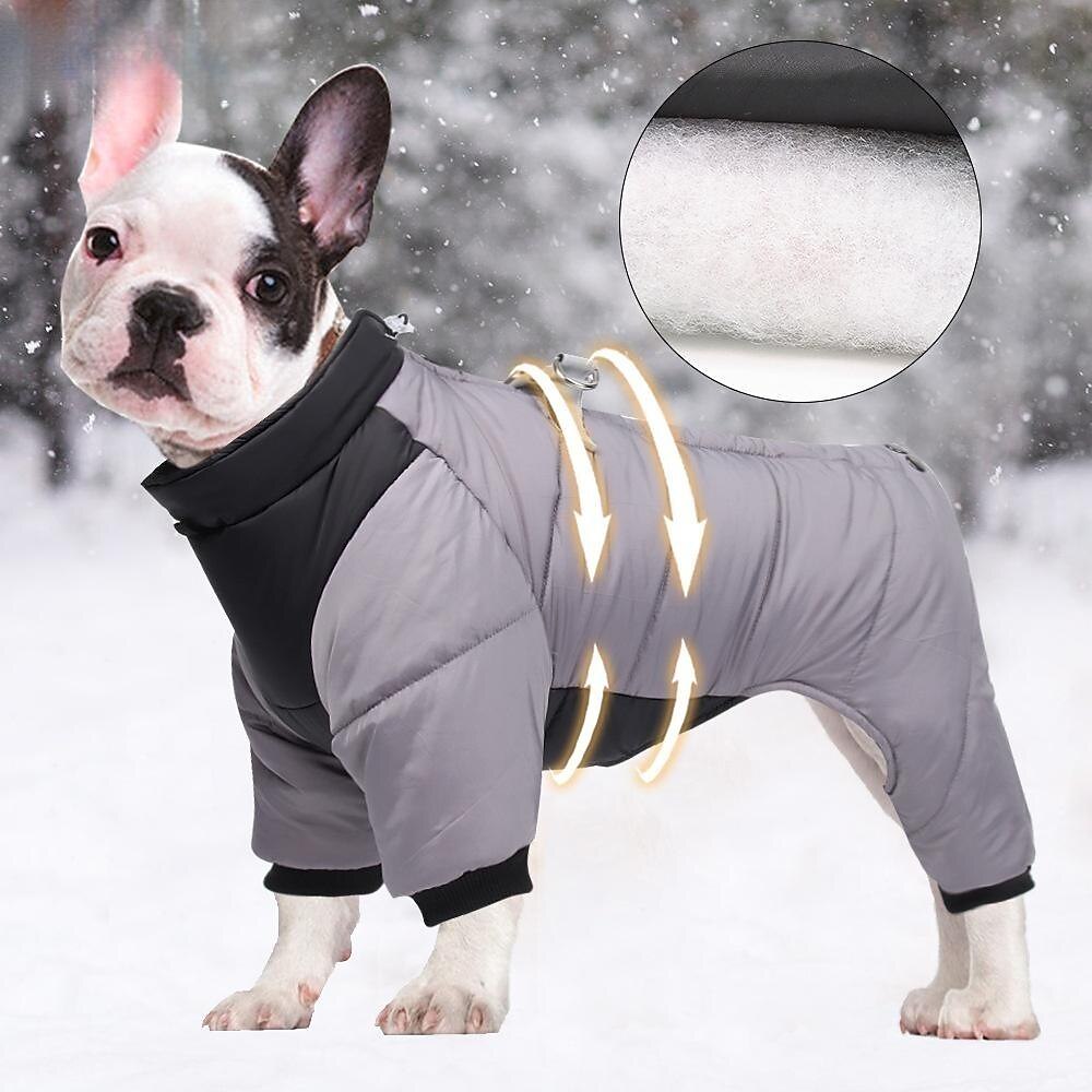 Hunde Mäntel Jacke Pufferjacke Winter mit Geschirr Winter Reflektierend Windundurchlässig Warm Wasserfest Outdoor Small Mittelmäßig Lightinthebox