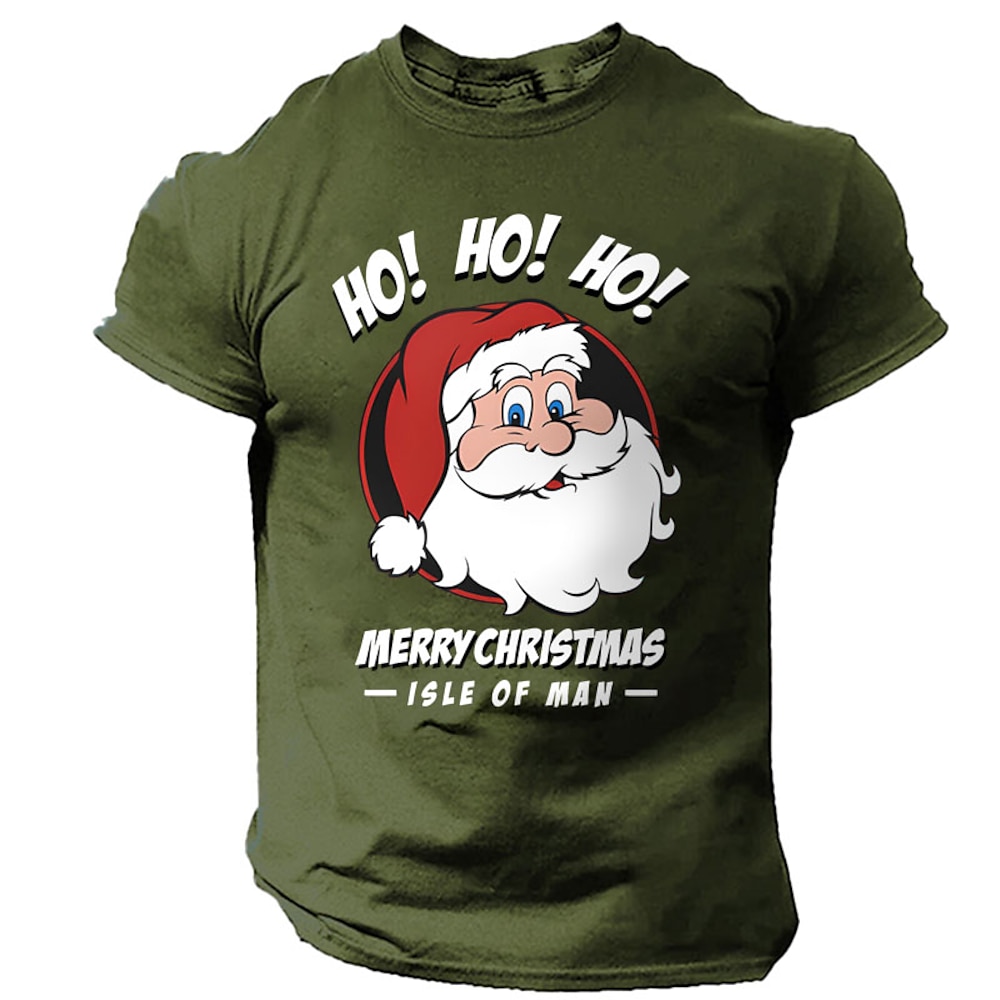 Weihnachten Herren Weihnachtsmann Fröhliche Weihnachten T Shirt T-Shirt 100% Baumwolle Kurzarm Grafik Hemd Schwarz Rote Armeegrün Bequemes T-Shirt Festival Modedesigner-Kleidung Lightinthebox