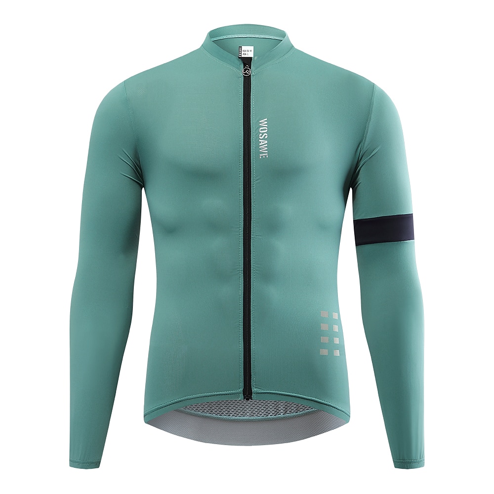 Wosawe Outdoor-Sport-Radsport-Langarm-Herren-Einfarbiges Oberteil Bequemes, atmungsaktives, reflektierendes Radtrikot bt269 Lightinthebox