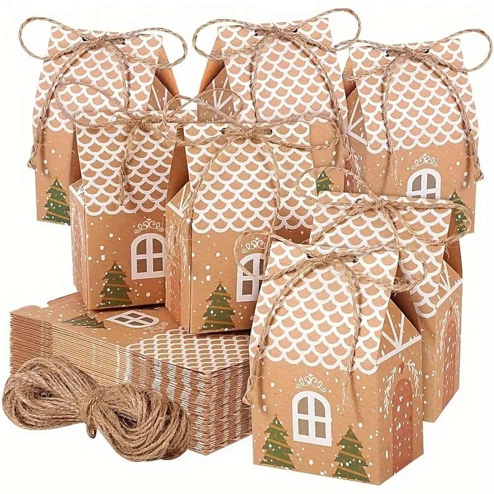 20 Stück Mini-Weihnachtsbonbonschachteln aus Kraftpapier - entzückende Geschenktüten für Partygeschenke, Baumschmuck, Hochzeitsgeschenkeamp;Feiertage für Weihnachtsgeschenke Lightinthebox