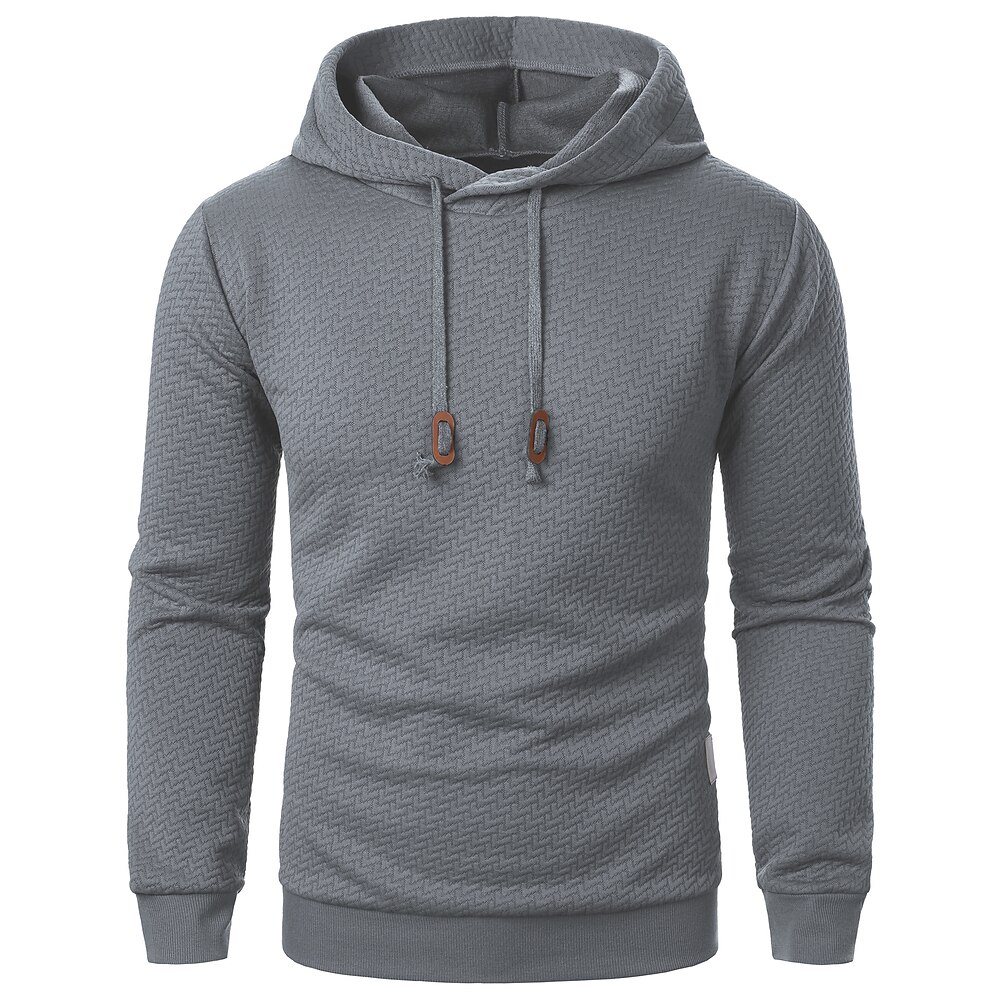 Herren Hoodie Sweatshirt Kapuze Schwarz Wein Marineblau Khaki Dunkelgray Mit Kapuze Glatt Jacquard Kordelzug Sport Natur Täglich Festtage Strassenmode Basic Brautkleider schlicht Frühling Herbst Lightinthebox