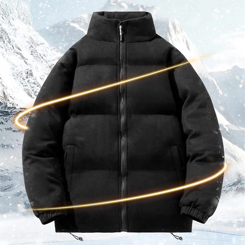 Herren Wintermantel Daunenjacke puffer jacket Gefütterte Jacke Tasche Weiße Gänsedaunen Freizeitskleidung Verabredung Urlaub Standard Modisch Brautkleider schlicht Komfortabel warm Herbst Winter Lightinthebox