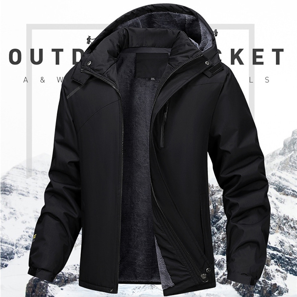 Herren Fleece-Regenjacke Winterjacke Fleecejacke Freizeitjacke Täglich Urlaub warm Tasche Vlies Herbst Winter Glatt Modisch Strassenmode Mit Kapuze Standard Schwarz Weiß Armeegrün Grau Jacken Lightinthebox