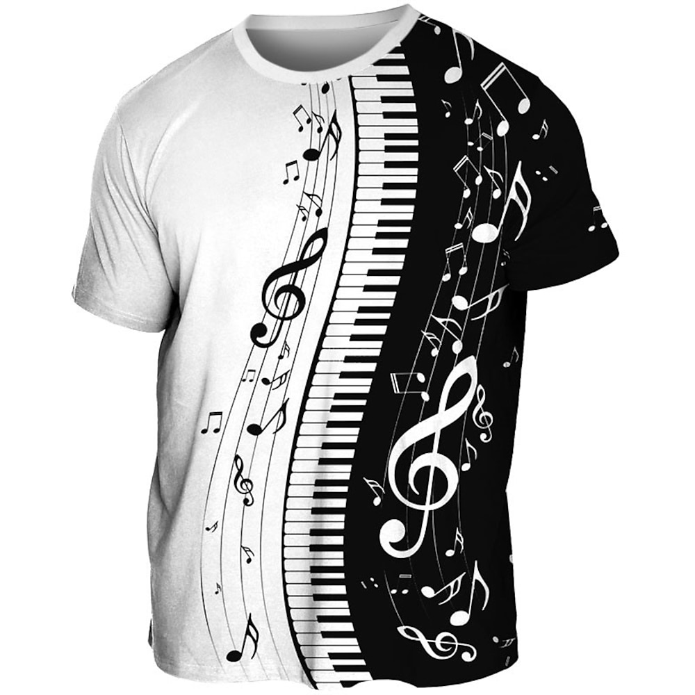 Herren T Shirt Tee Graphic Musikinstrument Rundhalsausschnitt Bekleidung 3D-Druck Outdoor Casual Täglich Sport Kurzarm Bedruckt Vintage Modisch Designer Lightinthebox