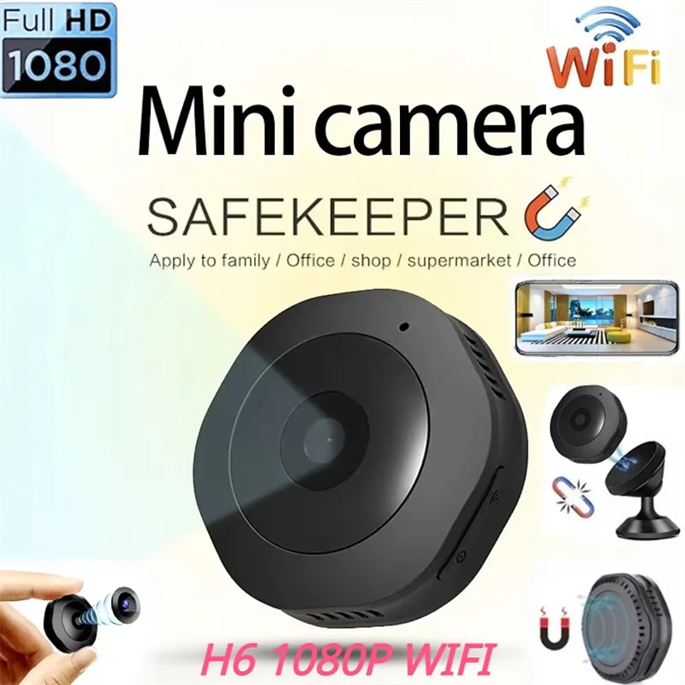 H6 Mini-WLAN-Kamera 1080p HD kabelloses Smart-Home-Gerät Cam unsichtbare Nachtsicht-Bewegungserkennung Fernüberwachungsrekorder Lightinthebox