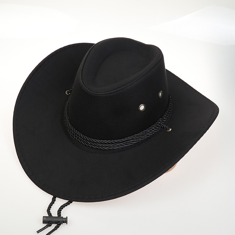 Herren Sonnenhut Cowboy-Hut Fedora-Trilby-Hut Schwarz Rote Polyester Vintage-Stil Modisch 18. Jahrhundert Bundesstaat Texas Täglich Kostümparty Solide / einfarbig Sonnenschutz Cosplay Lightinthebox