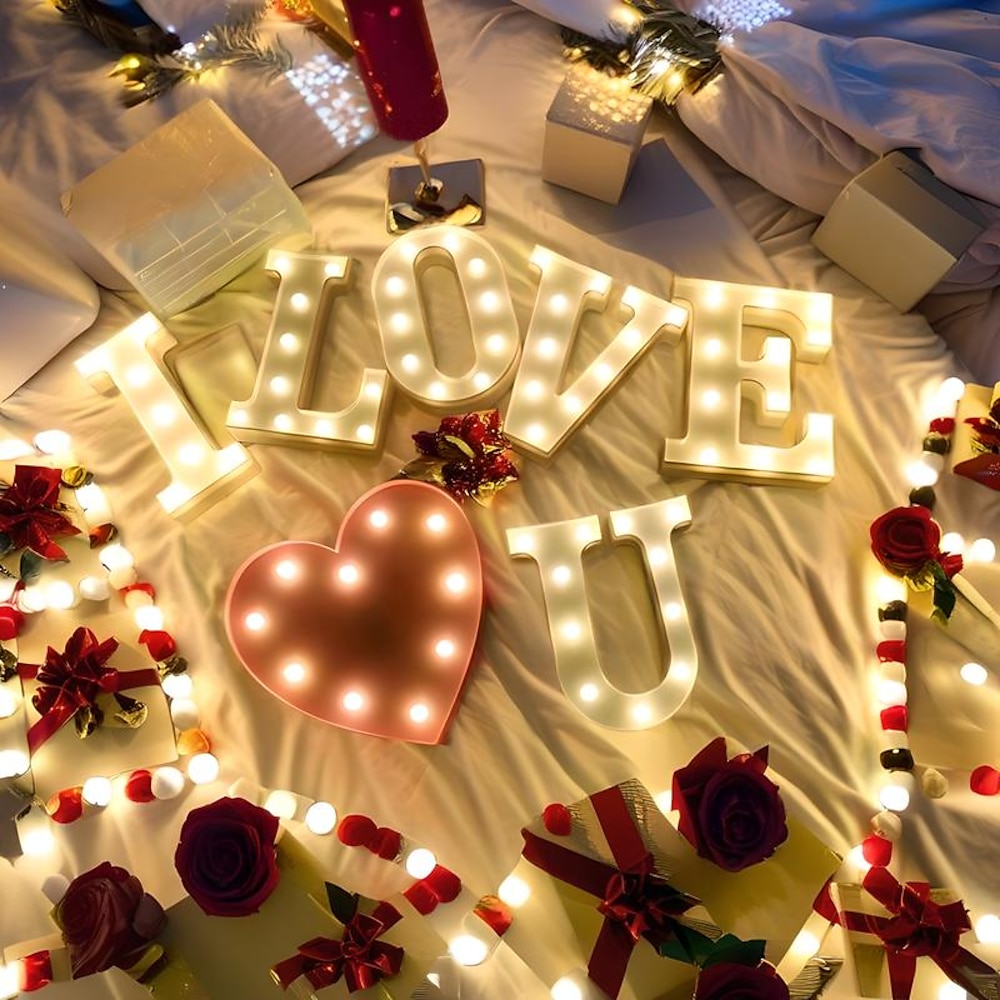 LED-Leuchtbuchstaben, 26 leuchtende Alphabet-Buchstaben, batteriebetriebene dekorative Festzeltlampen für Hochzeiten, Geburtstage, Partys, die Hausbar und als Weihnachtsdekoration Lightinthebox