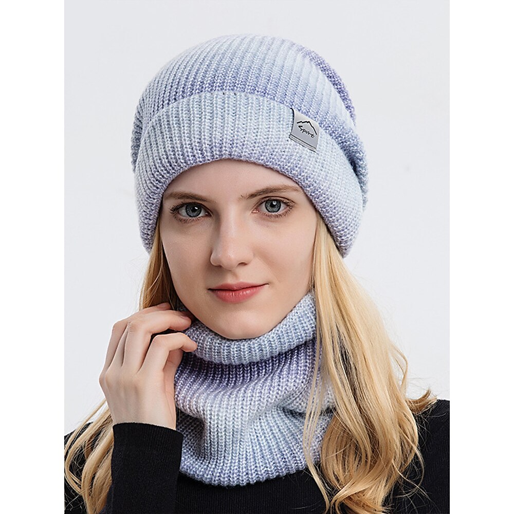 Winter-Set aus Strickmütze und Halswärmer für Damen - weiches Fleecefutter für kaltes Wetter, Outdoor-Sport und Freizeitkleidung Lightinthebox