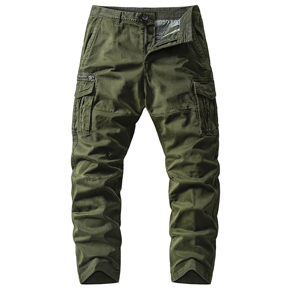 Herren Cargohose Cargohosen Hose Hosen Knopf Multi Pocket Glatt Schnelltrocknend Feuchtigkeitsableitung In voller Länge Outdoor Täglich Campen und Wandern Modisch Klassisch Schwarz Armeegrün Lightinthebox