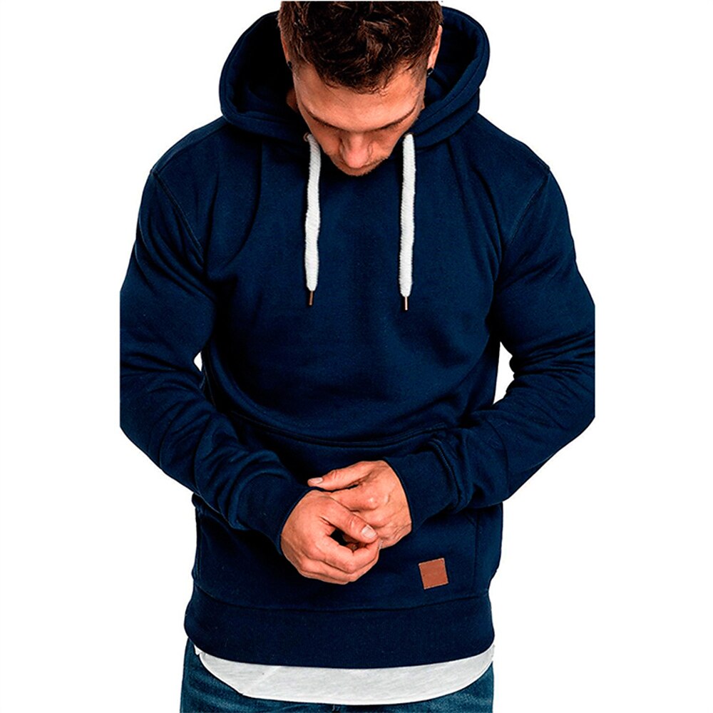 Herren Hoodie Sweatshirt Kapuze Schwarz Weiß Gelb Wein Armeegrün Mit Kapuze Glatt Tasche Sport Natur Täglich Festtage Polyester Strassenmode Basic Brautkleider schlicht Frühling Herbst Bekleidung Lightinthebox