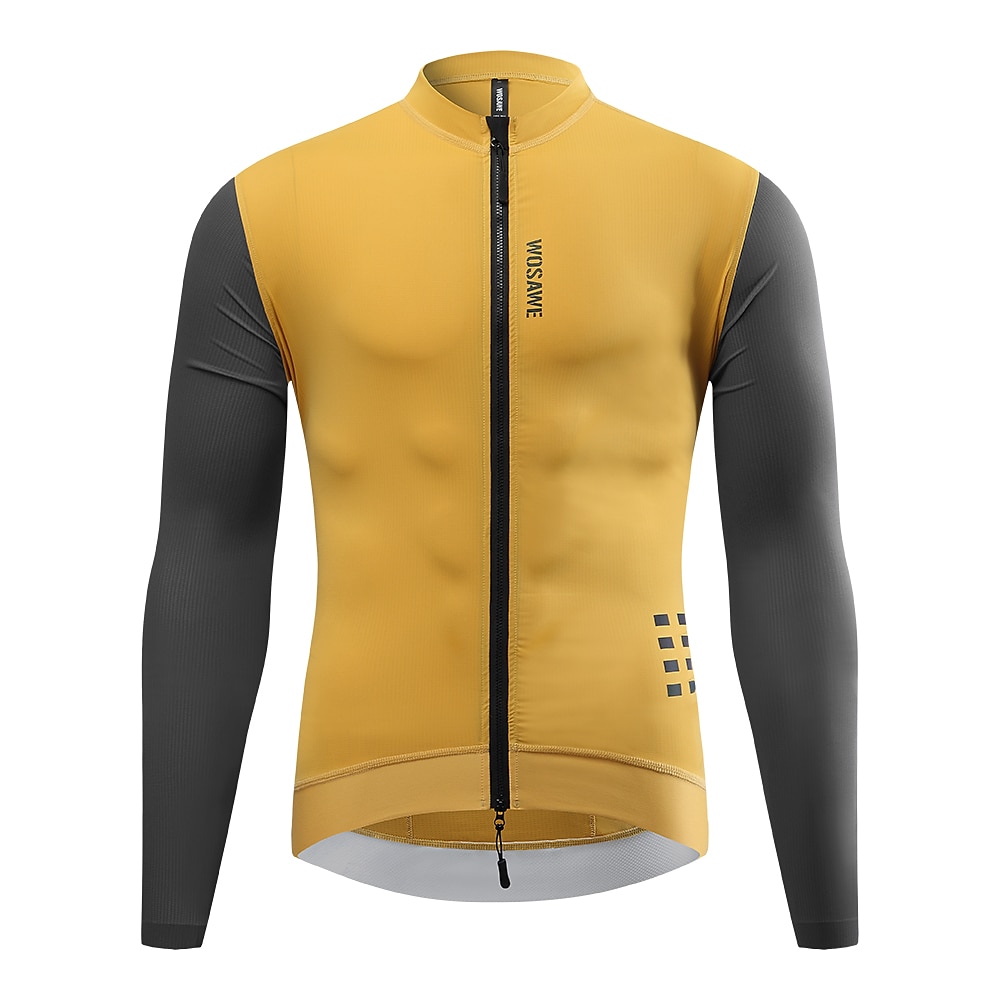 Wosawe Frühling Sommer Radfahren Outdoor Sport Herren Radfahren Langarm Tight Reflektierende Bequeme Atmungsaktive Radtrikot Top be269 Lightinthebox