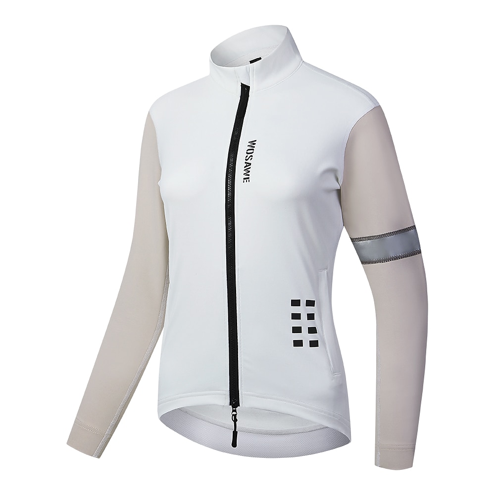 Wosawe Herbst und Winter Damen Fahrradbekleidung Mountainbike gepolstert warm Anti-Kälte Langarm Spleißen kollidierende Farbe Jacke Top bh293 Lightinthebox