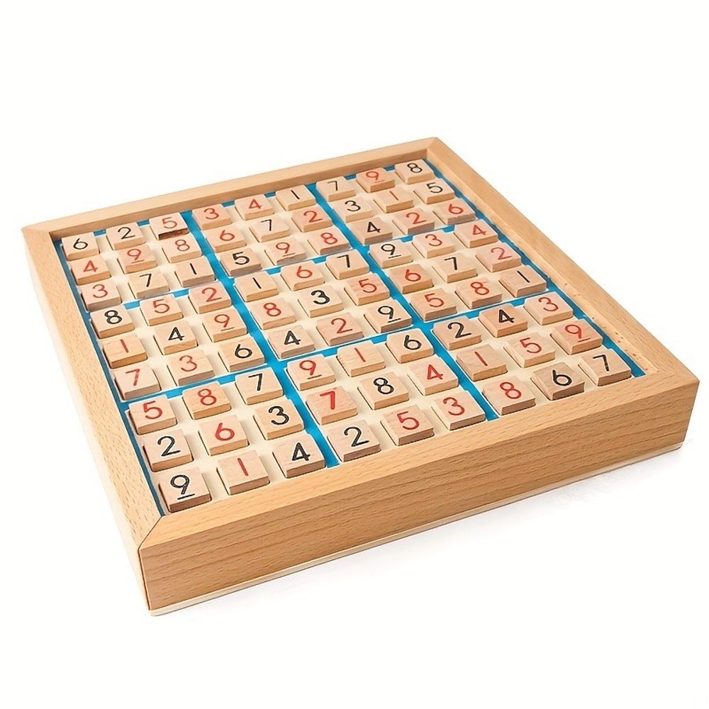 Holz-Sudoku-Puzzlespiel für Kinder, logisches Denken, Puzzle-Tischspiele mit Fragen, Halloween-Weihnachtsgeschenk Lightinthebox