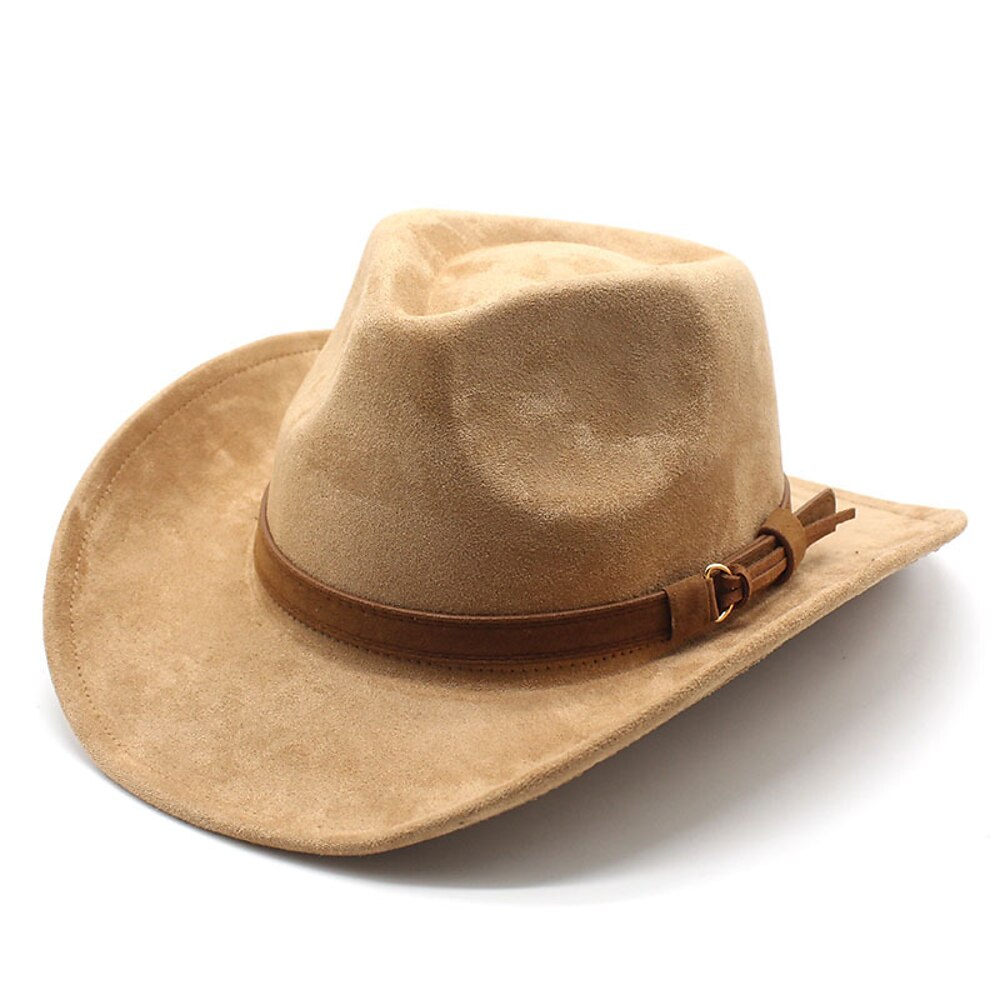 Herren Sonnenhut Cowboy-Hut Fedora-Trilby-Hut Schwarz Sahne Wollen Vintage-Stil Modisch 18. Jahrhundert Bundesstaat Texas Täglich Kostümparty Solide / einfarbig Sonnenschutz Cosplay Lightinthebox