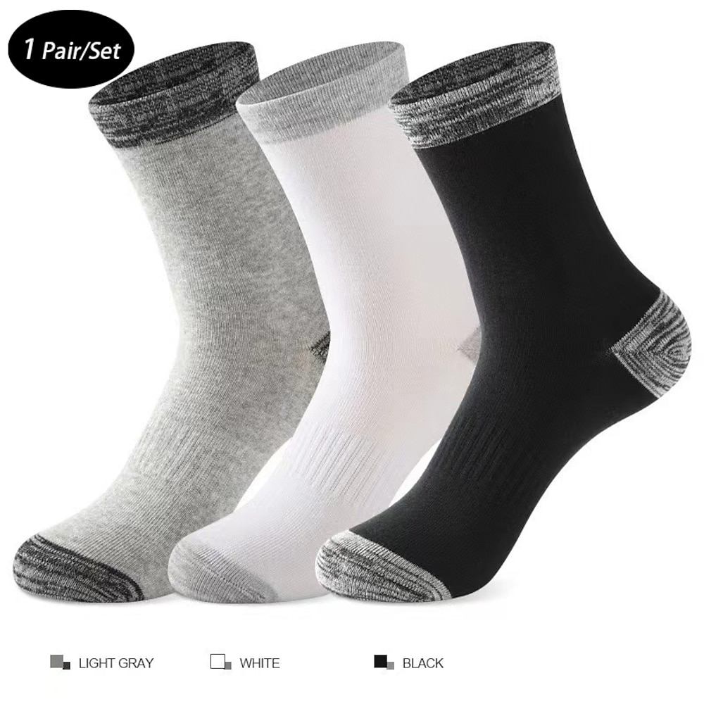 Herren 3 Pack Mehrfachpackungen Socken Socken Stricken Schwarz Weiß Farbe Farbblock Sport Natur Täglich Urlaub Grundlegend Mittel Frühling Herbst Modisch Brautkleider schlicht Lightinthebox