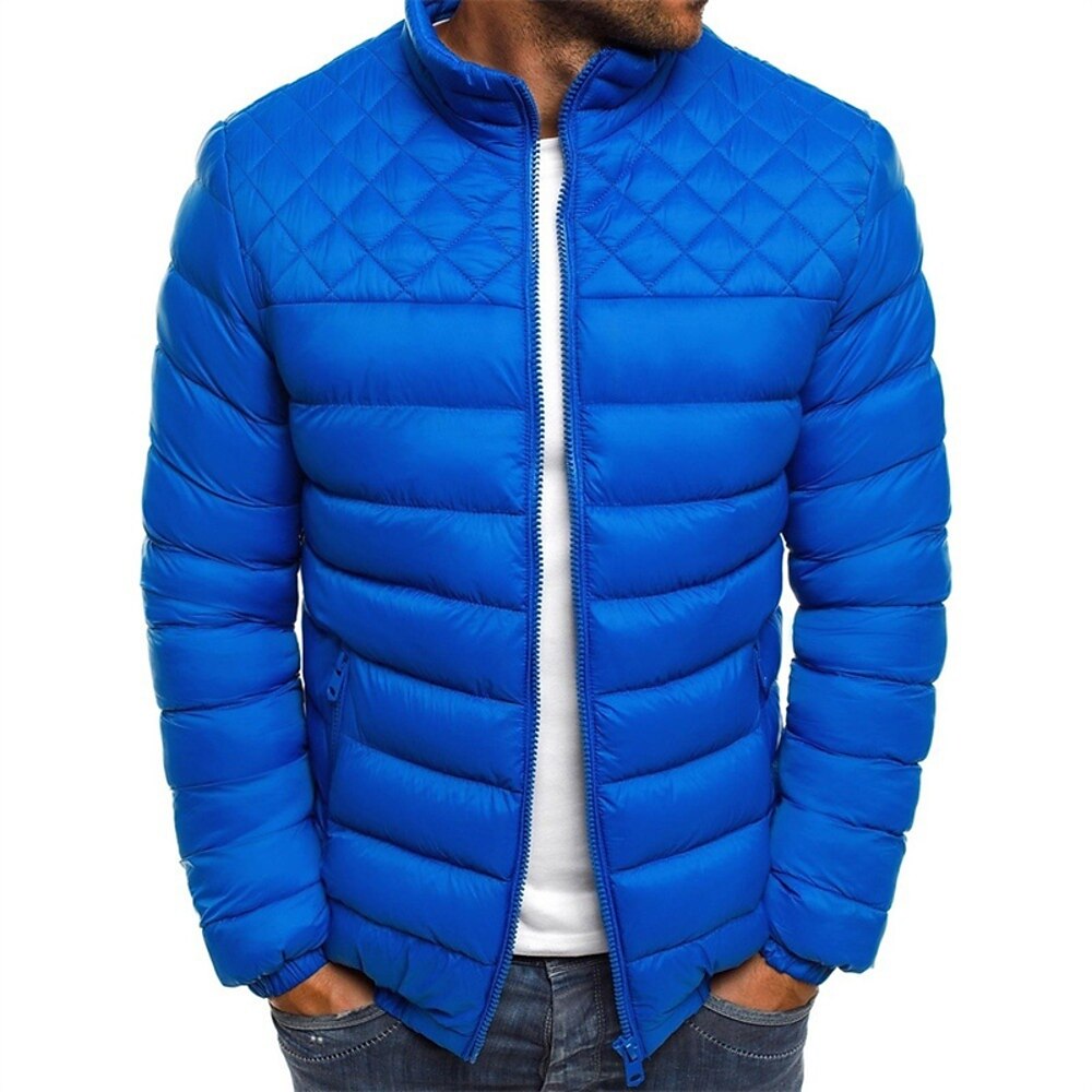 Herren Steppjacke Pufferjacke Puffer Winterjacke Winter Draussen Isoliert Packbar Leichtgewichtig Oberbekleidung Windbreaker-Jacke Leichte Pufferjacke Voller Reißverschluss Reisen Schwarz Rot Lightinthebox