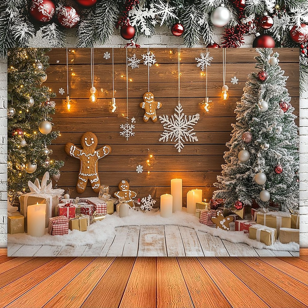 Weihnachtsdekorationen, leuchtende Lichteffekte, Wandteppich, Wandkunst, großer Wandteppich, Wanddeko, Fotohintergrund, Decke, Vorhang, Heim, Schlafzimmer, Wohnzimmerdekoration Lightinthebox