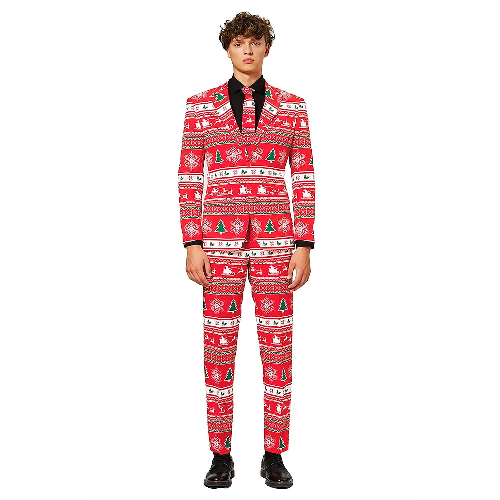 Weihnachtsmann FrauClaus Austattungen Blazer Jacke Hose Weihnachtsanzüge Herren Weihnachten Heiligabend Weihnachten Erwachsene Weihnachten Mantel Hosen Lightinthebox