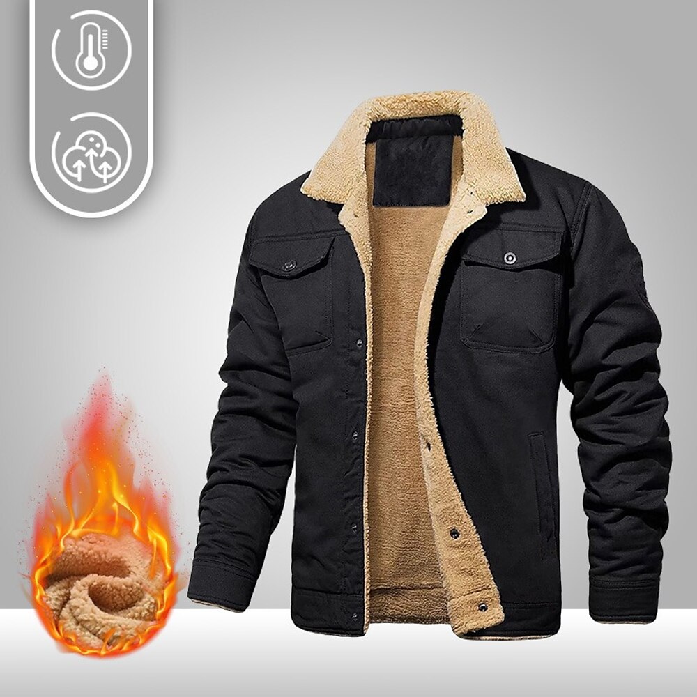 Herren Fleecejacke für Wanderer Winter Draussen warm Fleece-Futter Vliesjacken Klettern Camping / Wandern / Höhlenforschung Reisen Dunkelgrau Hellkaki Schwarz Weiß Armeegrün Lightinthebox