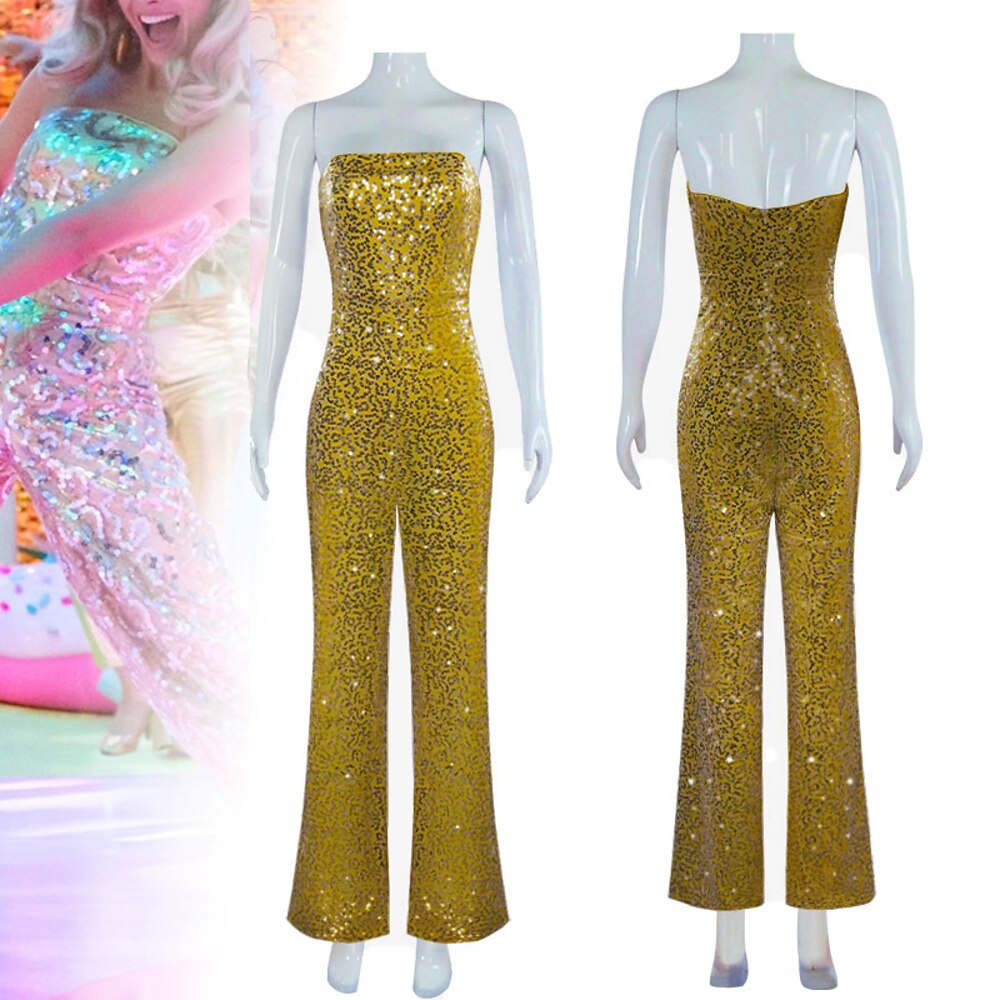 Puppe Ken Damen Film Cosplay Retro Vintage Gold Jumpsuit Lightinthebox