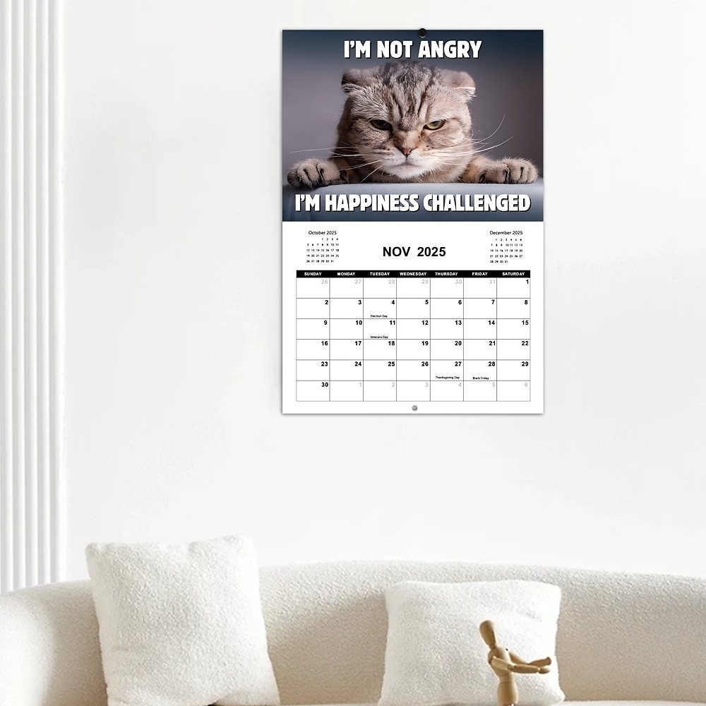 Kalender 2025 mit verpissten Katzen Kalender 2025 mit Feiertagen lustige Geschenke mit Katzenmotiven für Katzenliebhaber Lightinthebox