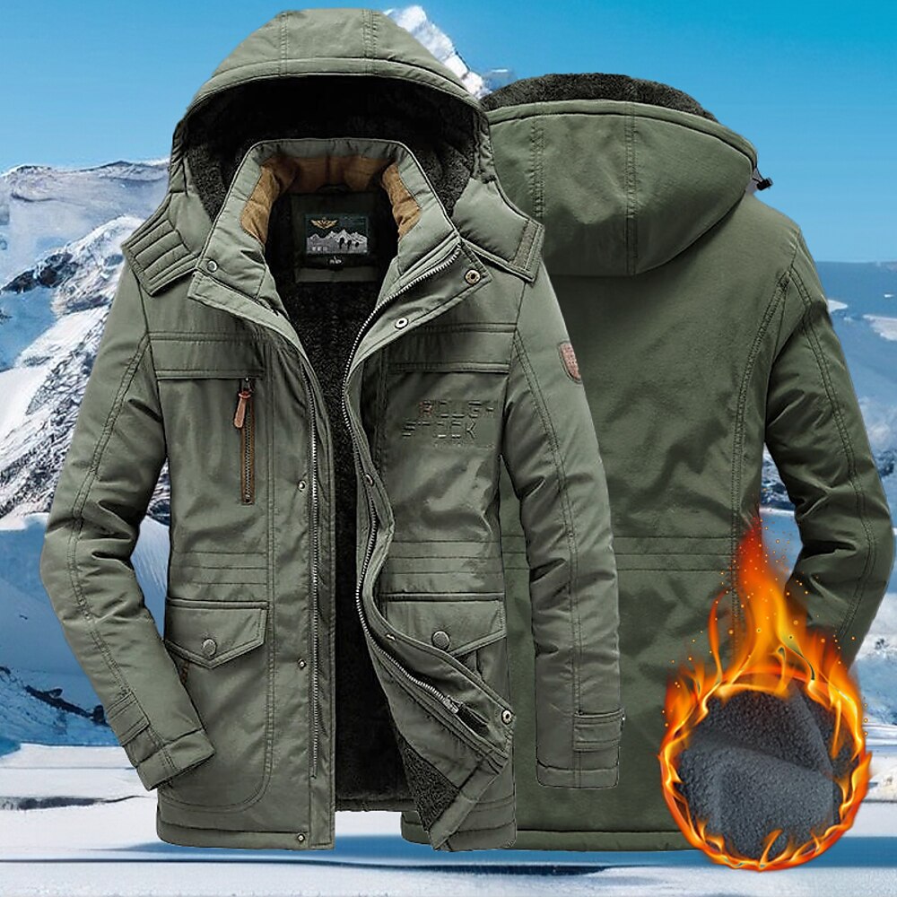 Herren Fleecejacke für Wanderer Winter Draussen Windundurchlässig Warm Weich Komfortabel Vliesjacken Voller Reißverschluss Camping / Wandern / Höhlenforschung Reisen Wintersport Schwarz Armeegrün Lightinthebox