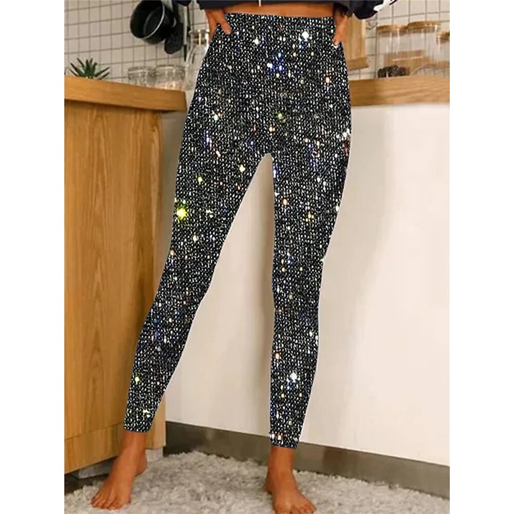 Leggings für Damen mit Sternenhimmel-Print, hohe Taille, dehnbar, für Sport, Yoga, Laufen, lässig, alle Jahreszeiten, weich, bequem, verschiedene Größen, strapazierfähig, pflegeleicht, Aktivbekleidung Lightinthebox