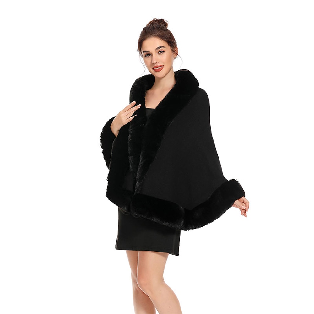 Damen Winter Kunstpelz Schal Stola warm Wickel Cape Lightinthebox