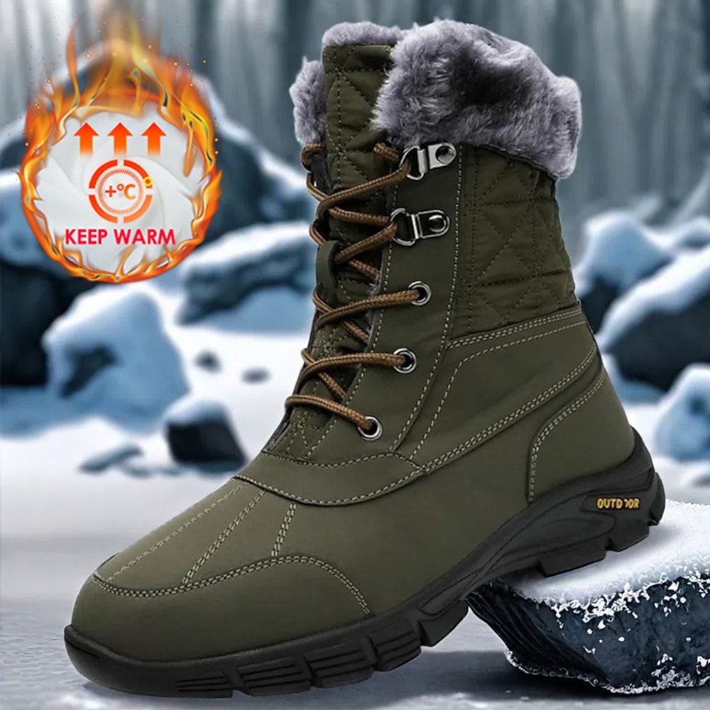 wasserdichte Winter-Schneestiefel für Herren mit Fellfutter und robuster Sohle - isoliertes Outdoor-Schuhwerk Lightinthebox