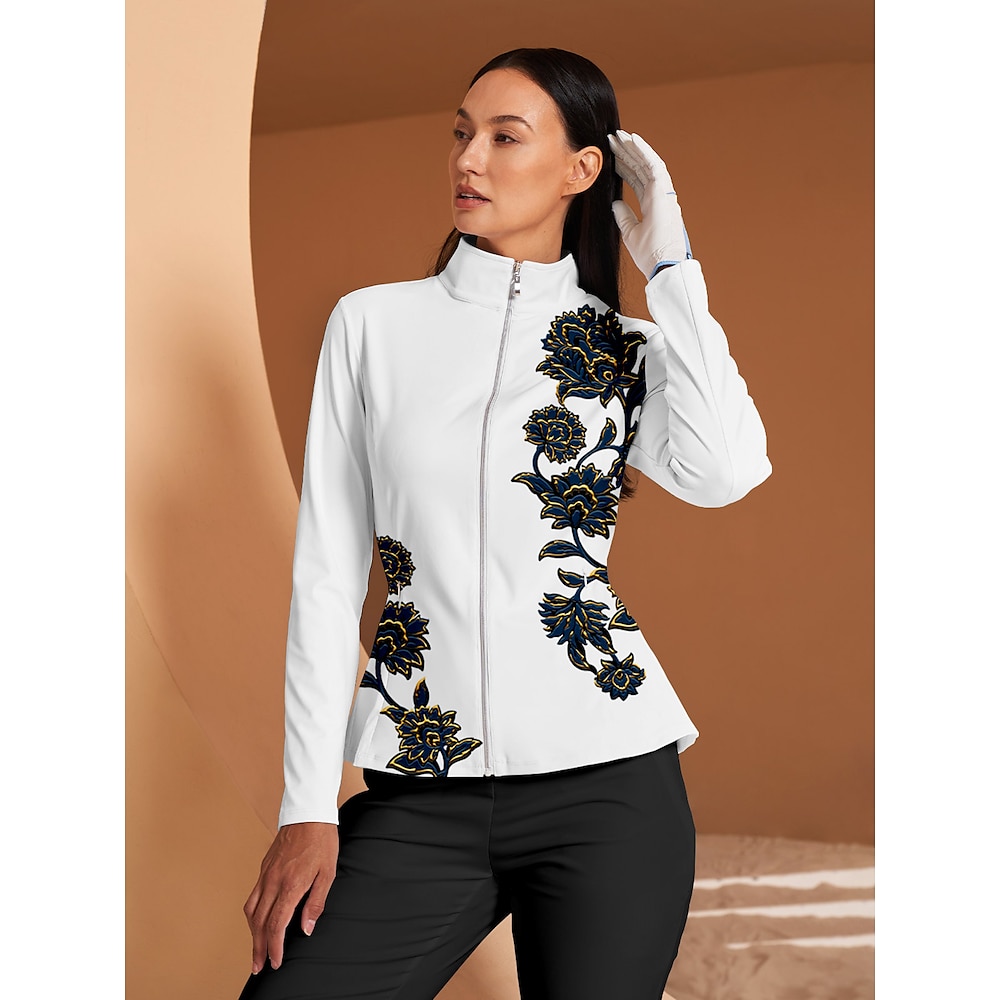 Damen Golfjacken Weiß Langarm Shirt Damen-Golfkleidung, Kleidung, Outfits, Kleidung Lightinthebox